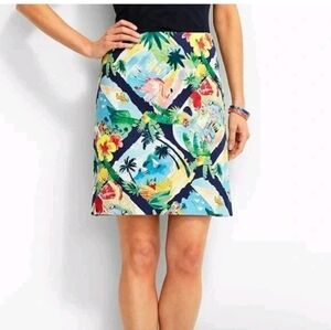 Talbots Skirt Womens Tropical Resort Hawaiian Pencil Colorful Floral Petite 4P